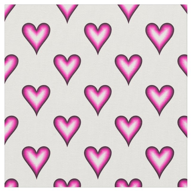 Tecido Corações de Bolhas Rosa em Branco (Detalhe)