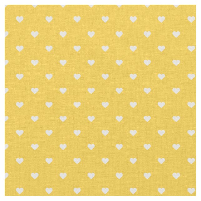 Tecido Corações de Bolinhas Amarelo (Detalhe)