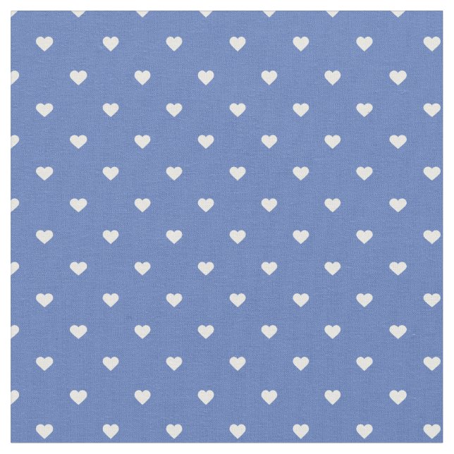Tecido Corações de Bolinhas Azul (Detalhe)