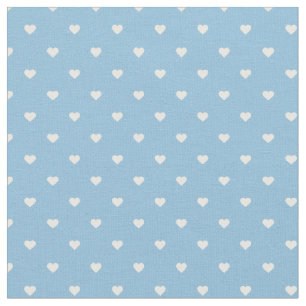 Tecido Corações de Bolinhas Azul-Céu