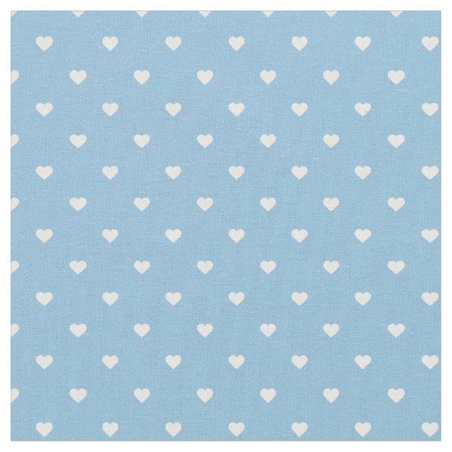 Tecido Corações de Bolinhas Azul-Céu (Detalhe)