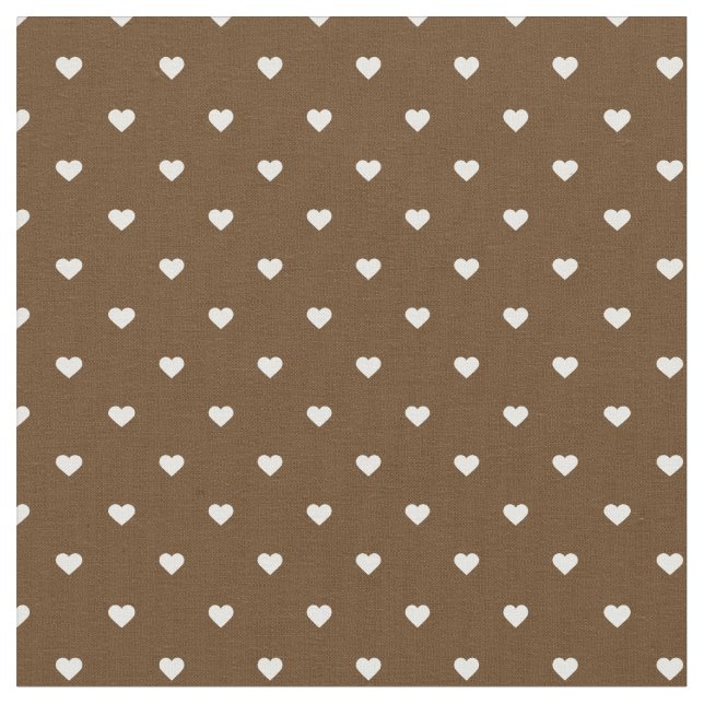 Tecido Corações de Bolinhas castanho de chocolate (Detalhe)