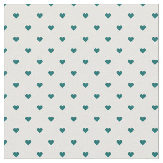 Tecido Corações de Bolinhas de Teal Escuro
