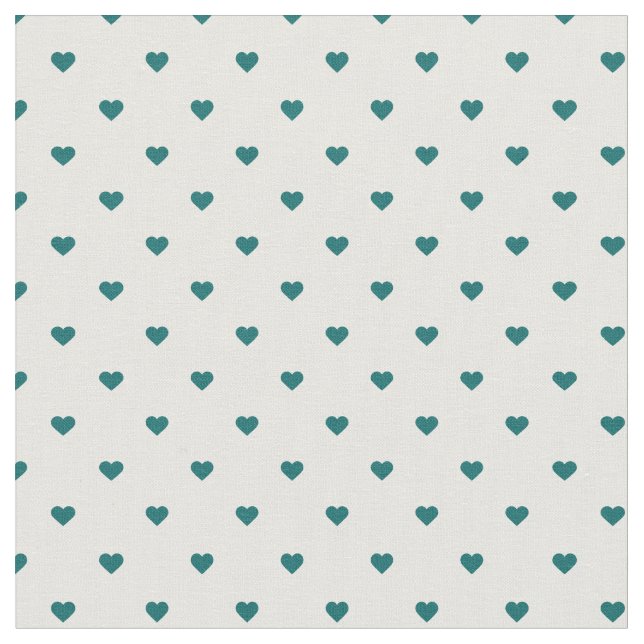 Tecido Corações de Bolinhas de Teal Escuro (Detalhe)