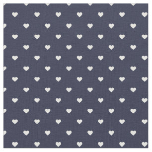 Tecido Corações de Bolinhas marinho Azul