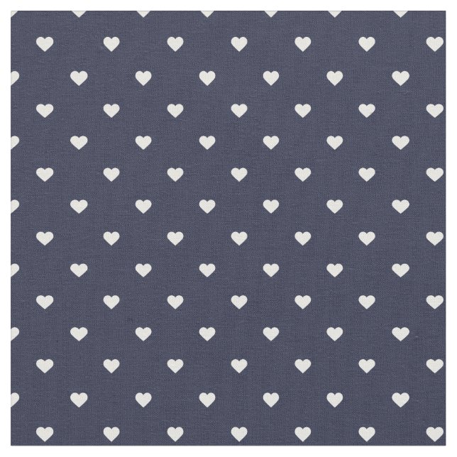 Tecido Corações de Bolinhas marinho Azul (Detalhe)