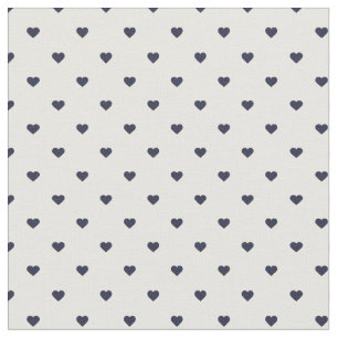 Tecido Corações de Bolinhas marinho Azul