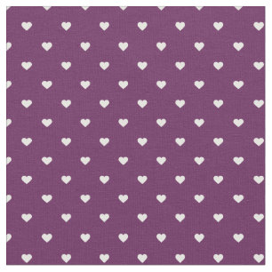Tecido Corações de Bolinhas Roxo de ameixa