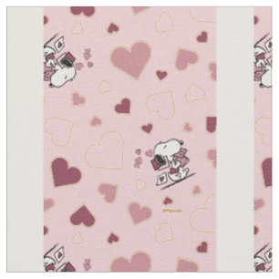 Tecido Corações e Cartas de Amor do Snoopy