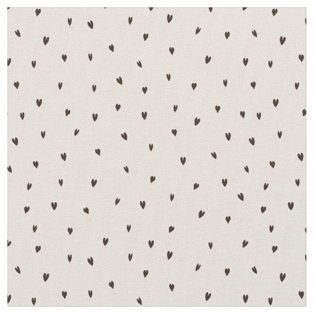 Tecido Corações Pretos Pequenos na Luz (Detalhe)