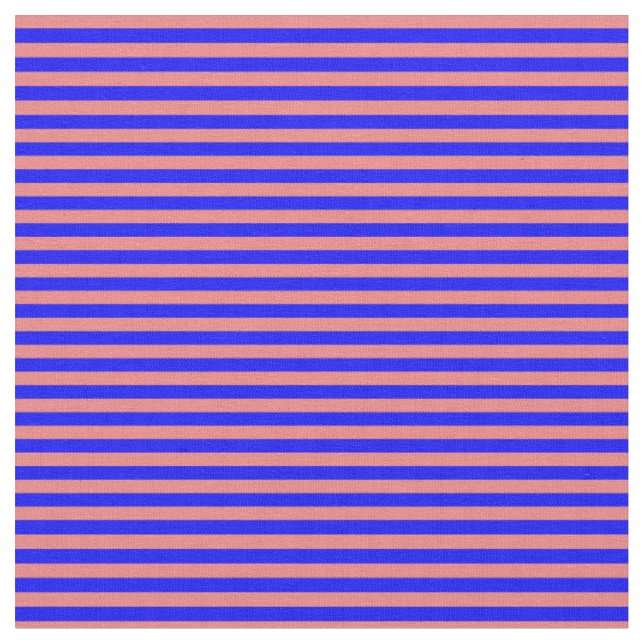 Tecido Coral Claro e Padrão Estriado de Cor Azul (Detalhe)