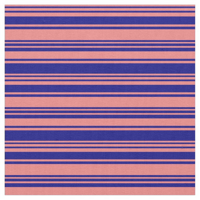 Tecido Coral Claro e Padrão Vinculado Azul (Detalhe)