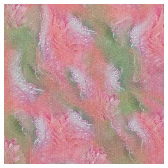 Tecido Coral, Grama e Sangue Rosa-de-Peônia (Detalhe)