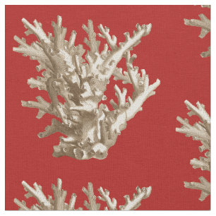 Tecido Coral Pequeno em Vermelho