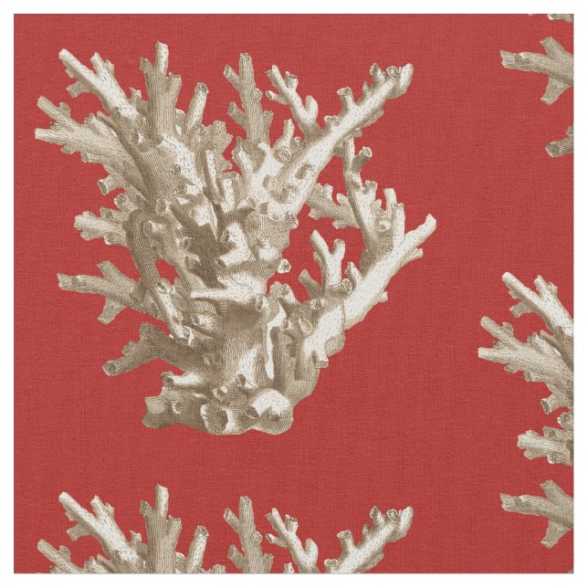 Tecido Coral pequeno em vermelho (Detalhe)