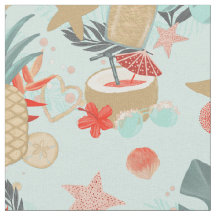 Coral Red e Mint Beach Pattern