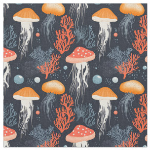 Tecido Coral Reef & Jellyfish