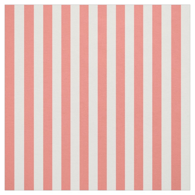 Tecido Coral, rosa e tiras brancas (Modelo)