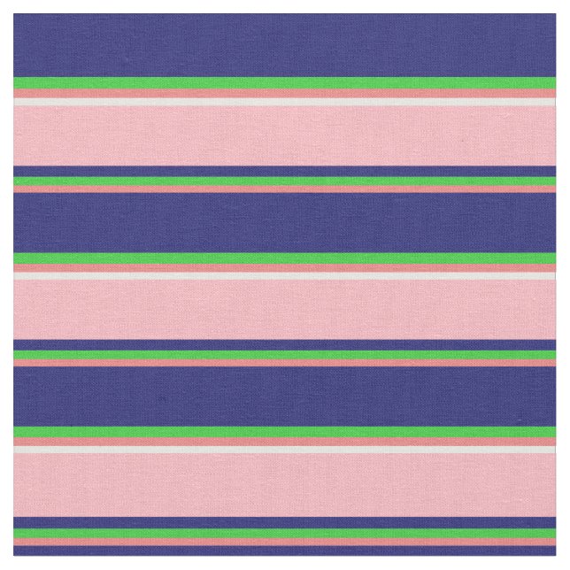 Tecido Coral, Verde limão, Azul-Meia-Noite, Rosa e Branco (Detalhe)