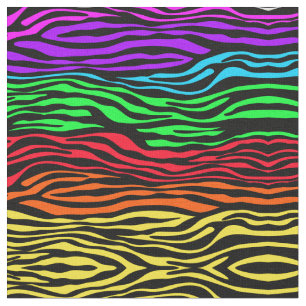 Tecido Cores Arco-íris Zebra Abstrato
