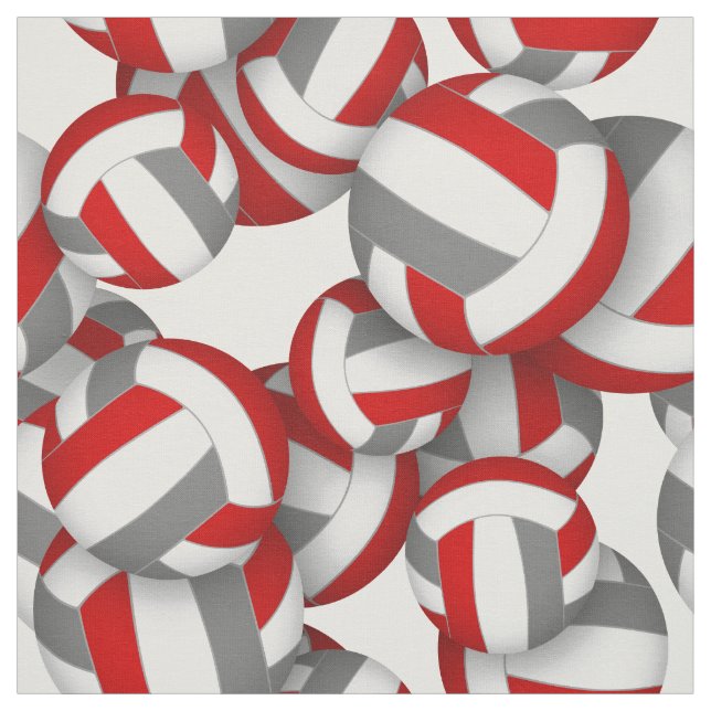 Tecido cores de time cinza vermelho volleyballs padrão es (Modelo)