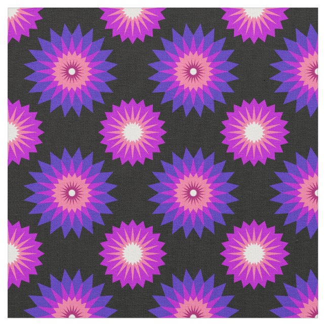 Tecido Cores do orgulho genderfluid / padrão de flor pret (Detalhe)
