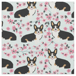 Tecido Corgi, de cor tricolor, floral