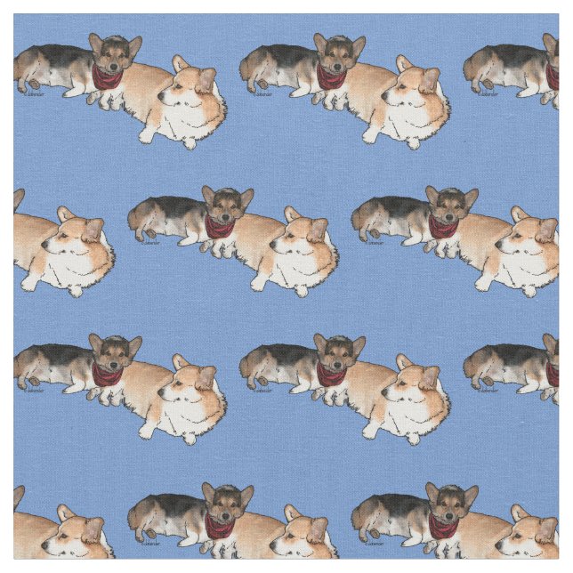 Tecido Corgis Welch (Detalhe)