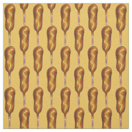 Tecido Corn Dog Corndog Hot Dogs em um Stick com Mostarda