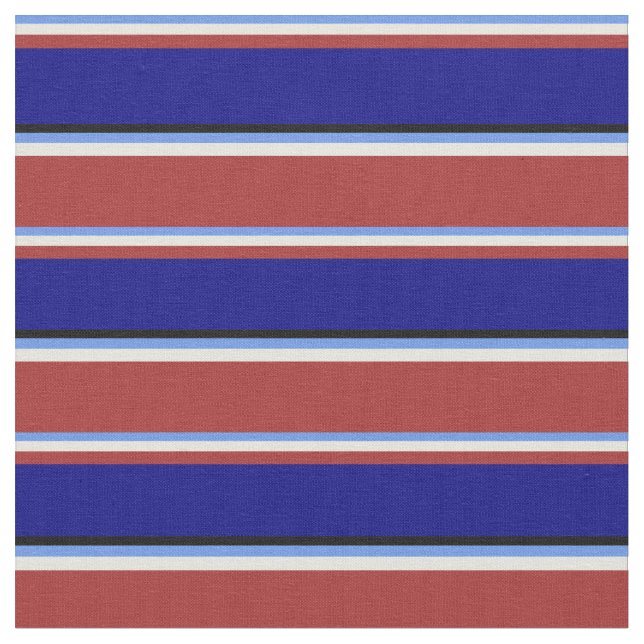 Tecido Cornflower Blue, Beige, Brown, Blue e Black (Detalhe)