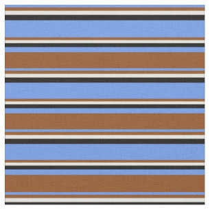 Tecido Cornflower Blue, Brown, Light Yellow e Black