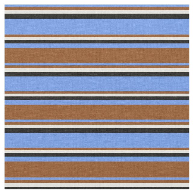 Tecido Cornflower Blue, Brown, Light Yellow e Black (Detalhe)