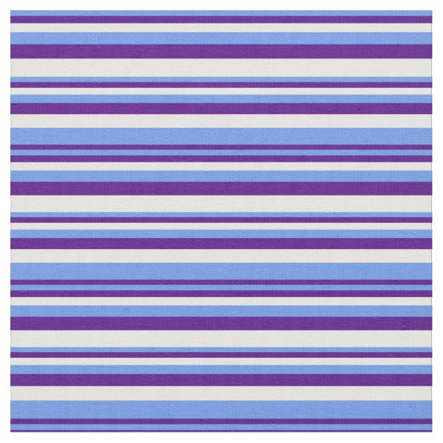 Tecido Cornflower Blue, Indigo e White Stripes (Detalhe)