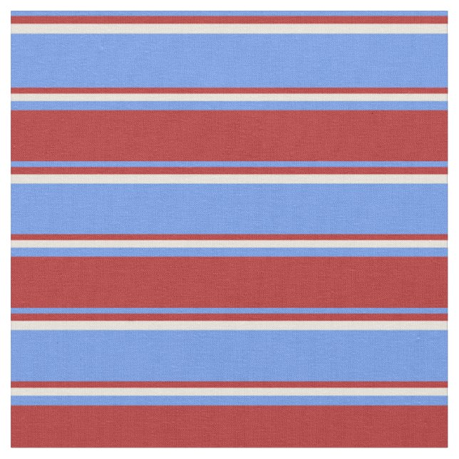 Tecido Cornflower Blue, Red e Beige Lines (Detalhe)