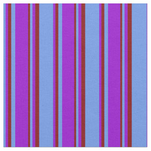 Tecido Cornflower Blue, Violet Escuro e Stripes Maroon