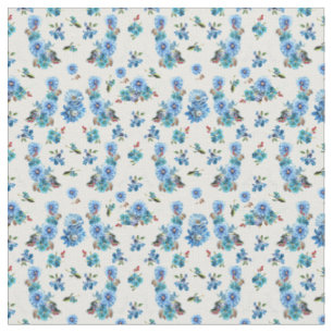 Tecido Cornflower Blues em Watercolor em Branco