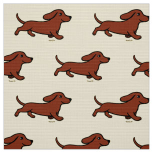 Tecido Corredor liso vermelho do Dachshund