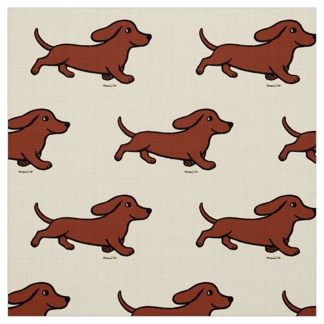 Tecido Corredor liso vermelho do Dachshund (Modelo)