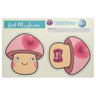 Tecido Corte e mastigue o cogumelo cor-de-rosa - Projeto 