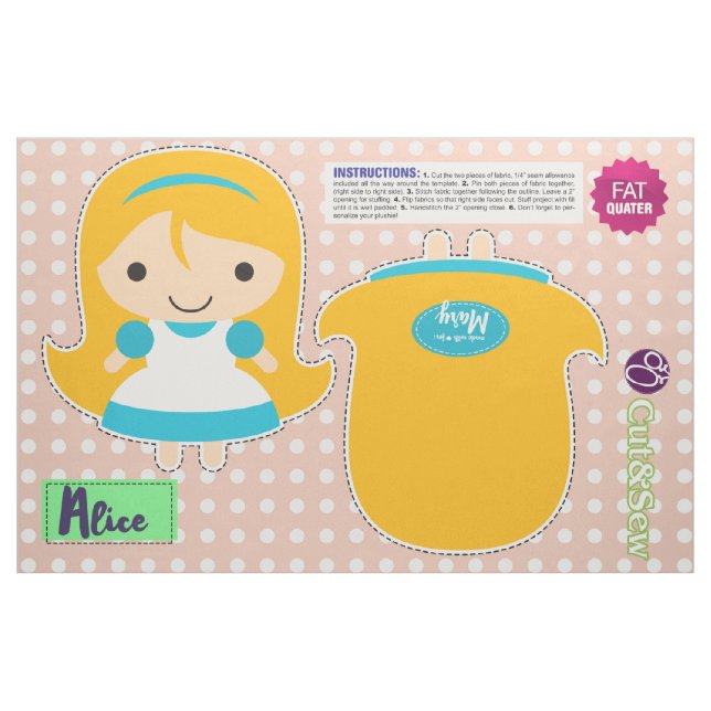 Tecido Corte & Sew Alice no país das maravilhas - luxuoso (Fat Quarter)