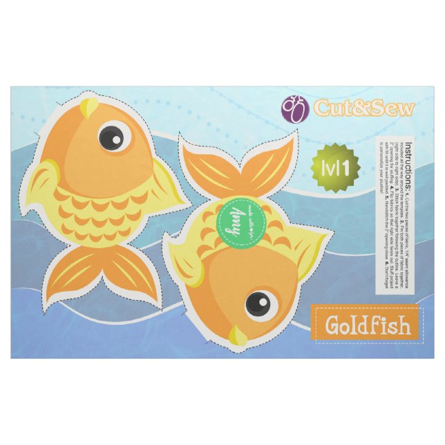 Tecido Corte & Sew o peixe dourado customizável - projeto (Fat Quarter)
