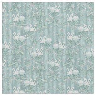 Tecido Cortinas de seda verde salgueiro - Flamingos