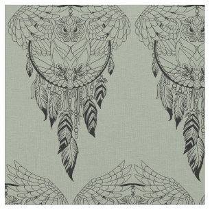Tecido coruja com caçador de sonhos