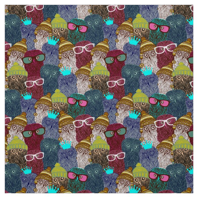 Tecido Coruja na coroa (Modelo)