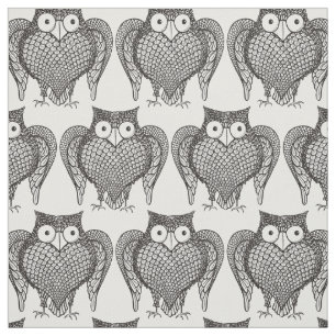 Tecido Coruja Sketch Cartoon Pattern