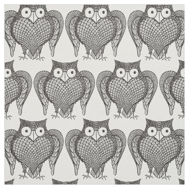 Tecido Coruja Sketch Cartoon Pattern (Modelo)