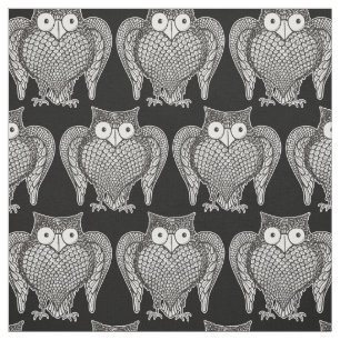 Tecido Coruja Sketch Cartoon Pattern