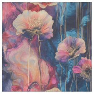 Tecido Cosmos Floral Inky