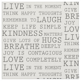 Tecido Cotações Inspirativas em Branco Preto