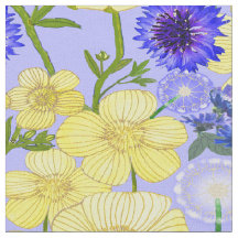 Cotovelos Amarelos E Cornflorins Azuis Floral